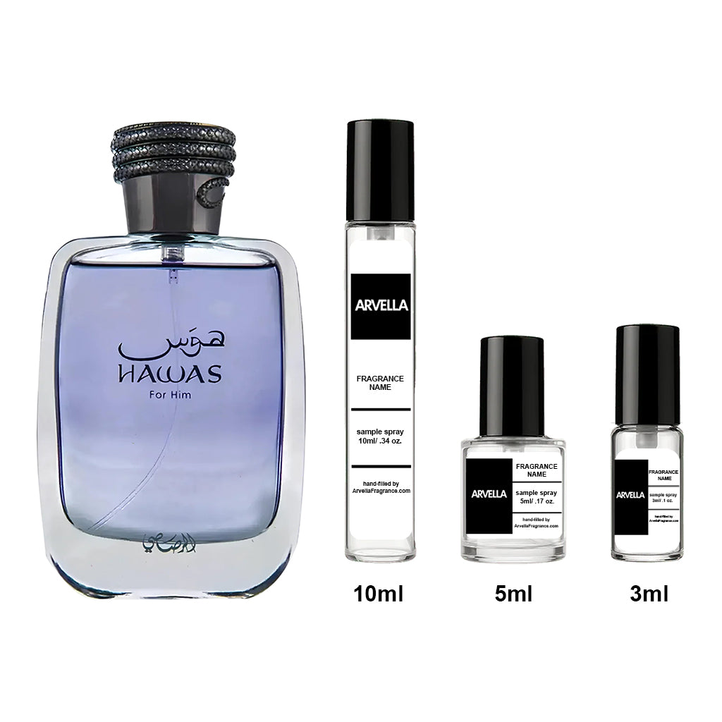 Rasasi Hawas Sample 10ml Spray - Arvella Fragrance